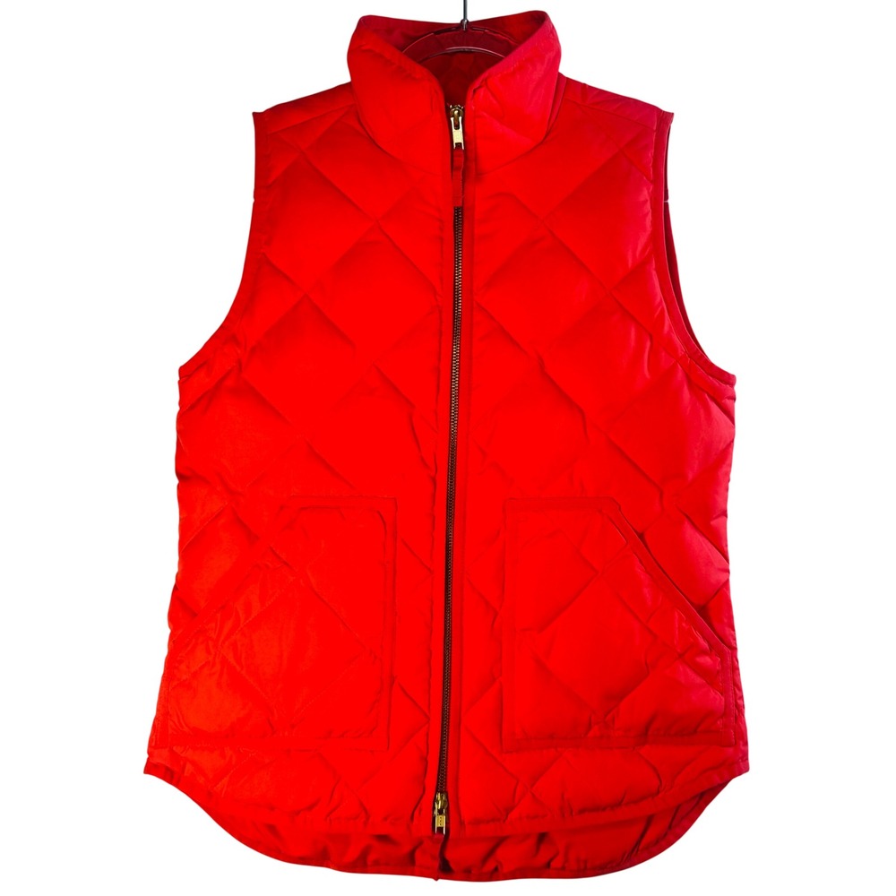 J.Crew Coral Down Puffer Vest Women's XS Quilted Lightweight Zip Gorpcore Hiking